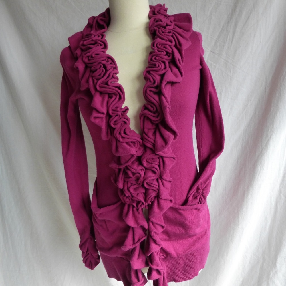 Madison Womens Cardigan Sweater Size Small Pink